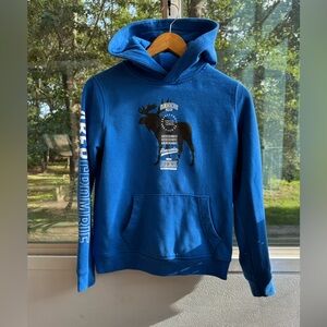 Abercrombie Kids Blue Hoodie with Moose Print